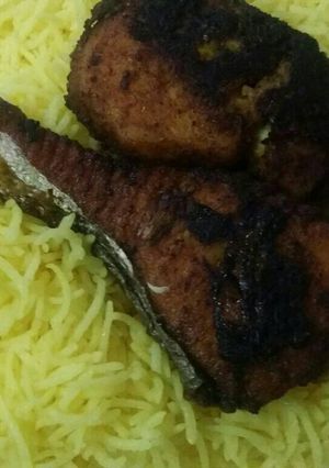 صورة لوصفة سمك المقلي مع الرز الاصفر