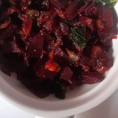 A picture of Beetroot stir fry (kerala special).