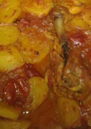 A picture of Baked Chicken and Potatoes.