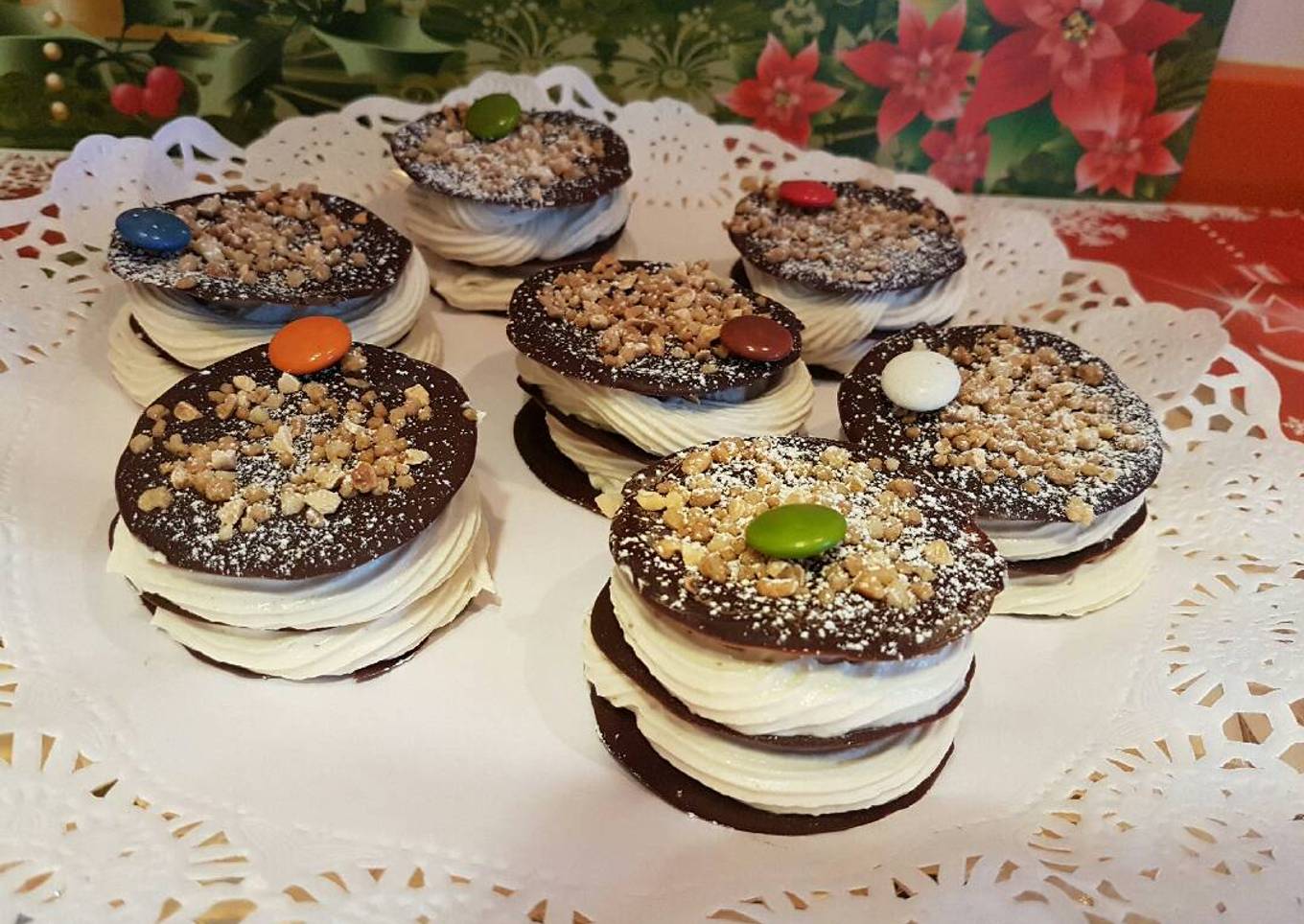 Milhojas de turrón y chocolate. Thermomix