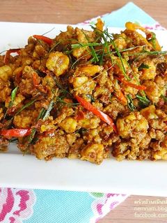 A picture of Stir-Fried Spicy Shrimp and Ground Pork.