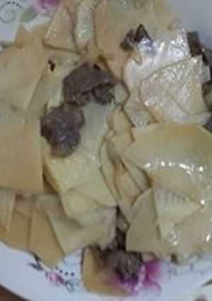 Hình của món Măng tươi xào thịt bò.