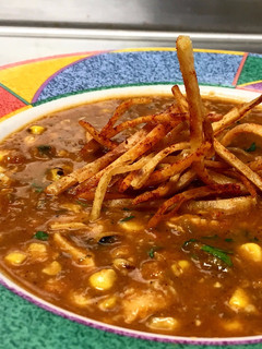 A picture of Chicken Adobo Tortilla Soup.
