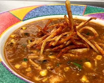 Easy Fast Cooking Chicken Adobo Tortilla Soup Very Delicious