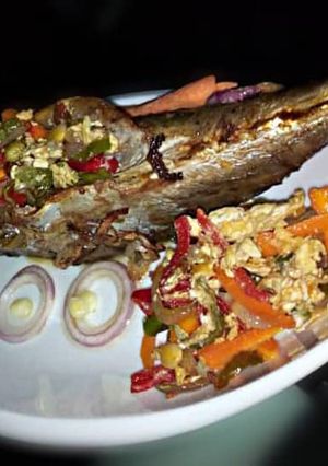 A picture of Grilled stuffed fish.