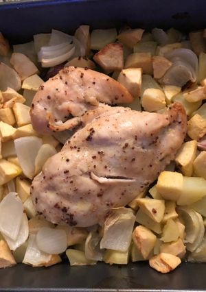 Una foto de Pollo marinado con miel y mostaza
