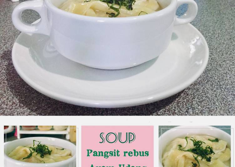 Resep Soup Pangsit Rebus isi Ayam Udang yang Lezat