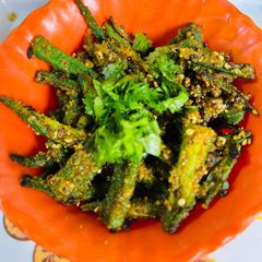 A picture of No garlic No onion Bhindi.