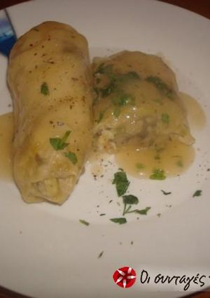 A picture of Vegan Stuffed Cabbage Rolls (Lahanodolmades).