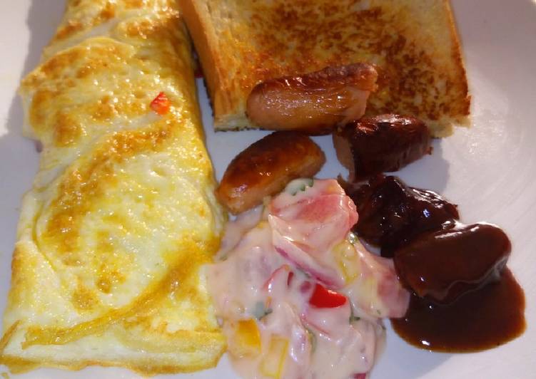 Recipe of Quick Semi-English breakfast- omelette