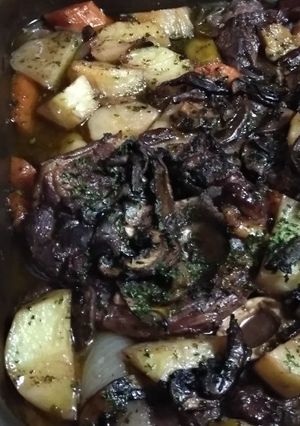 Una foto de Osobuco al horno.