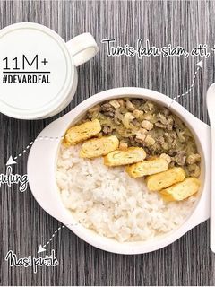 Foto resep Nasi + Tumis labu siam + Telur gulung #MPASI4Bintang