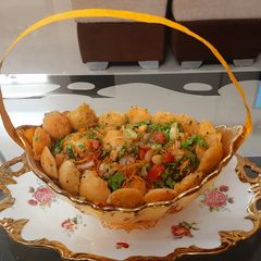 Mini idli chaat A picture of Mini idli chaat.