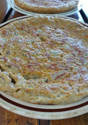 Una foto de Tortilla de habas verdes