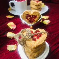 A picture of Coconut heart cookies recipe in English.