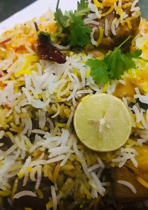 A picture of Chicken biryani.