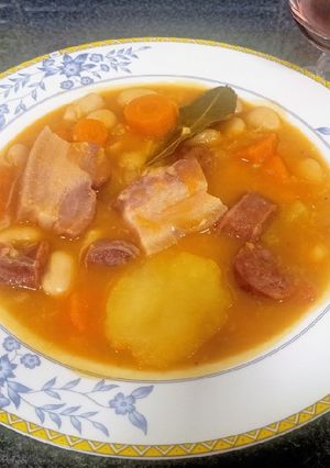 A picture of Large White Beans with Chorizo (Quick Recipe).