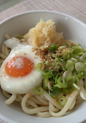 A picture of Japanese style Bukkake Udon.