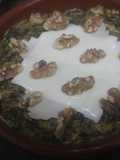 Lasaña de pollo con espinacas y nueces