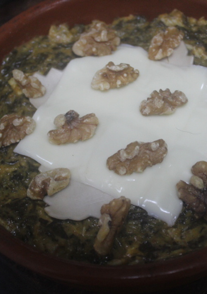 Una foto de Lasaña de pollo con espinacas y nueces