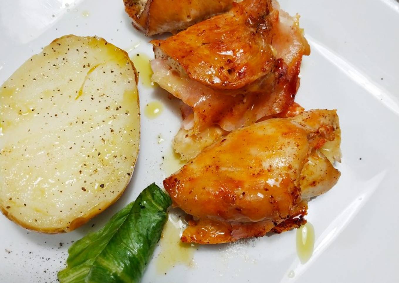 Rollitos de pechuga de pollo con papas