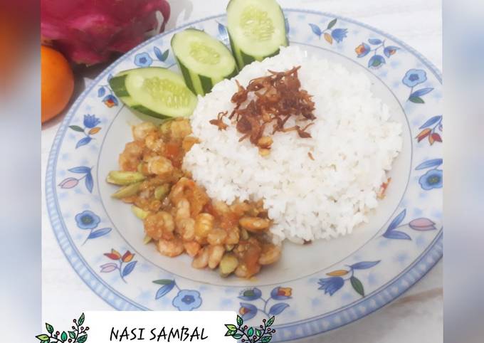 Nasi sambal udang pete