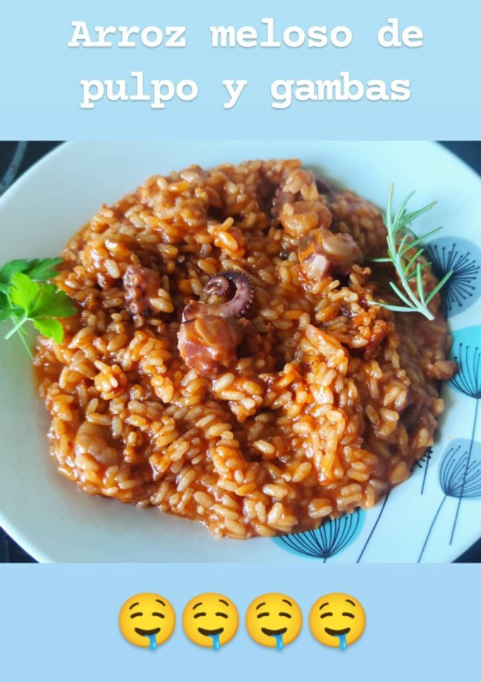 Una foto de Arroz meloso de pulpo y gambas en Mambo 10070
