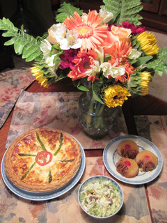 A picture of Chicken, Asparagus and Mushroom Quiche.
