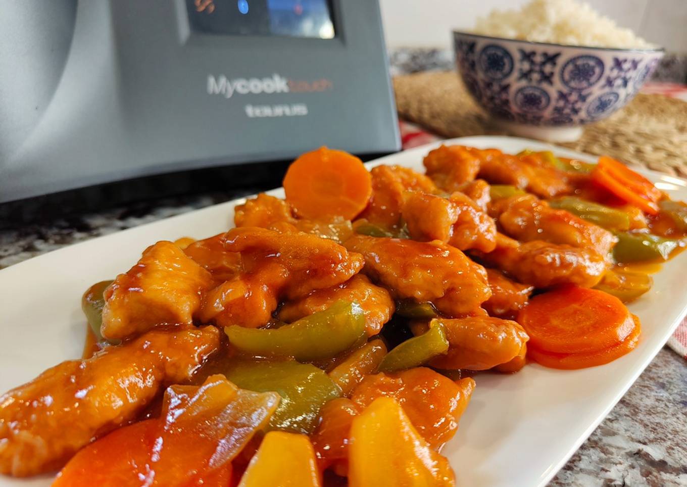 Pollo agridulce estilo chino en robot MyCook Touch