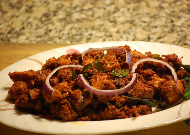 Recipe of Favorite Chicken Roast/Kozhi Mulaku Perattu