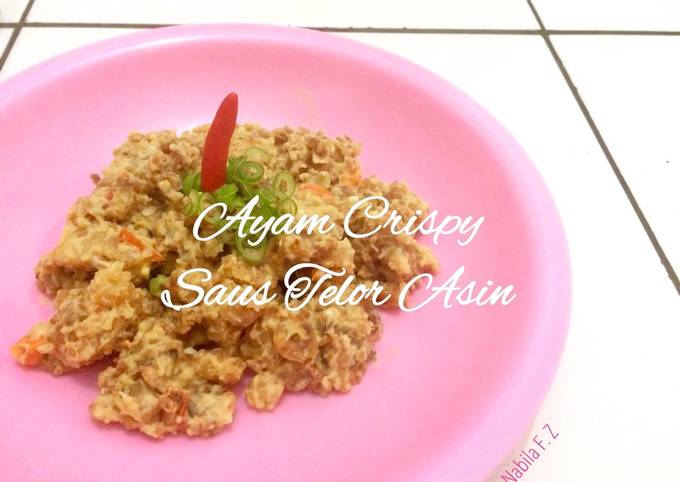 Wajib coba! Resep praktis memasak Ayam Crispy Saus Telur Asin Pedas Gurih✨ dijamin spesial
