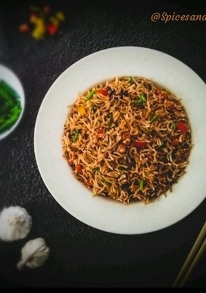 A picture of Burnt Garlic Veg Fried Rice.
