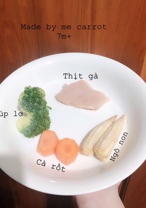 Hình của món Cháo thịt gà rau củ mix dầu mè.