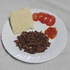 A picture of Fried Omena with Ugali #authormarathon#.