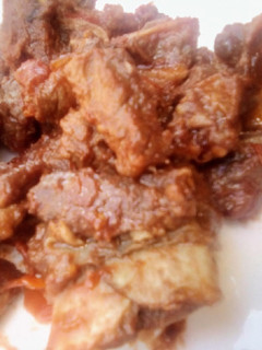 A picture of Quick fix wet fried mbuzi#Redmeatthemechallenge.