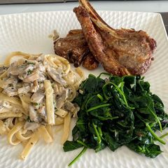 A picture of Tagliatelle with Mushroom cream sauce.