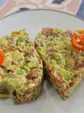 Tartar de salmón o atún con helado de wasabi