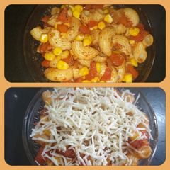 Corn tomato pasta A picture of Corn tomato pasta.