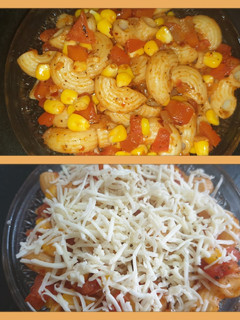 A picture of Corn tomato pasta.
