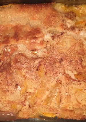 A picture of Peach cobbler.