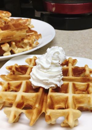 Hình của món Bánh trứng sữa nướng, món ăn vặt (waffle).