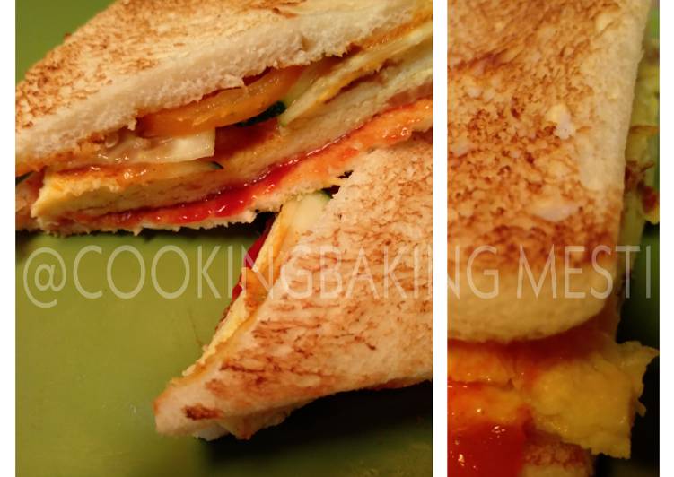 Resep Sandwich Burger Telur Minim Bahan Anti Gagal