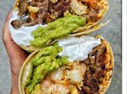 A picture of seafood wraps