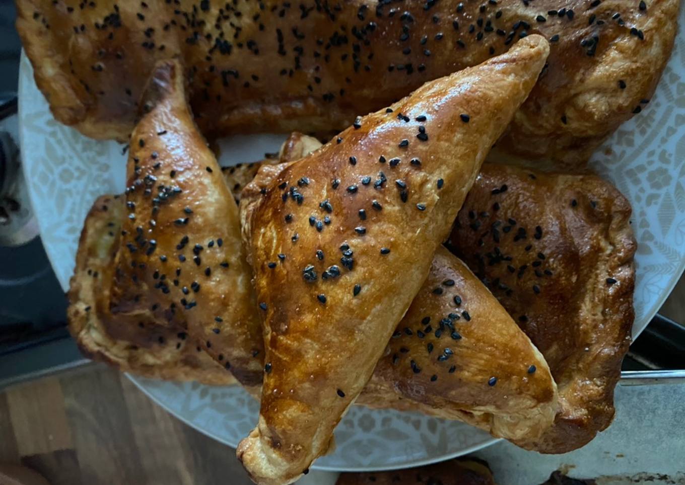 Oven baked puff samosas