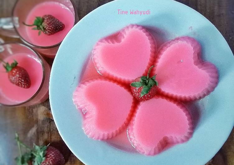 Bahan Puding sutra strobery | Resep Membuat Puding sutra strobery Yang Mudah Dan Praktis