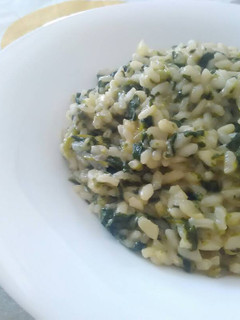 Una foto de Risotto con espinacas y gorgonzola