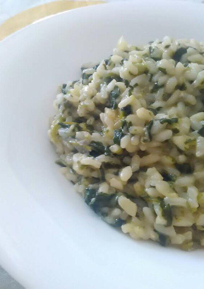 Una foto de Risotto con espinacas y gorgonzola