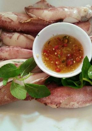 Hình của món Mực hấp.