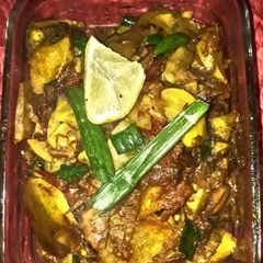 A picture of Hari pyaz aloo ki bhujya.