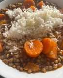 Lentejas muy de otoño, con arroz